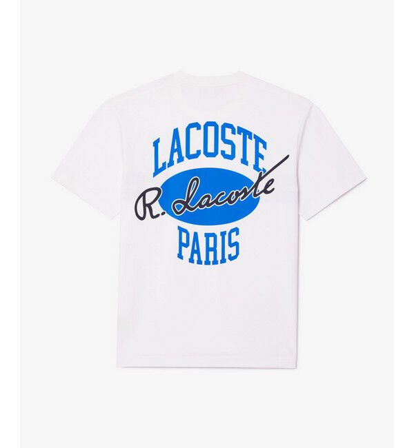 LACOSTE「フロントボーダーバックプリントTシャツ」|Tシャツ・カットソー|