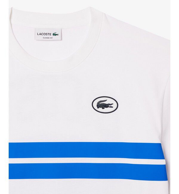 LACOSTE「フロントボーダーバックプリントTシャツ」|Tシャツ・カットソー|