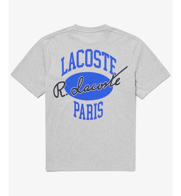 LACOSTE「フロントボーダーバックプリントTシャツ」|Tシャツ・カットソー|