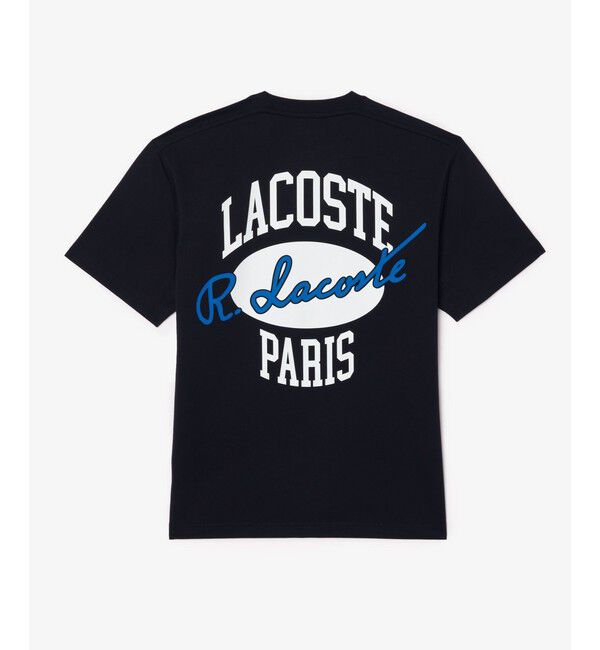 LACOSTE「フロントボーダーバックプリントTシャツ」|Tシャツ・カットソー|