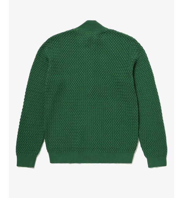 LACOSTE「バスケットニット ダブルジップ ドライバーズニット」|カーディガン|