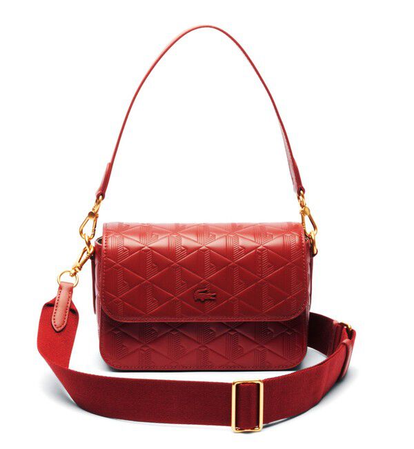 LACOSTE「マヘキ レザーメッセンジャーバッグ / ショルダーバッグ」|ショルダー・メッセンジャー|ブラウン