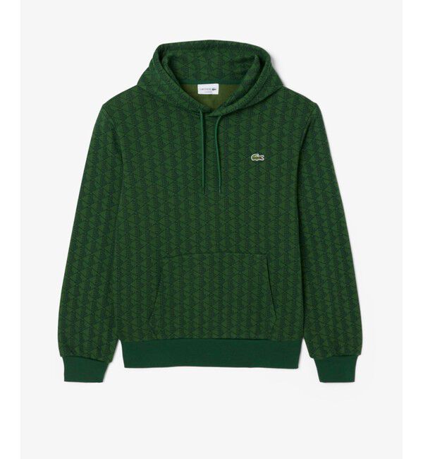 LACOSTE「オールオーバーモノグラムスウェットフーディー」|パーカー|グリーン
