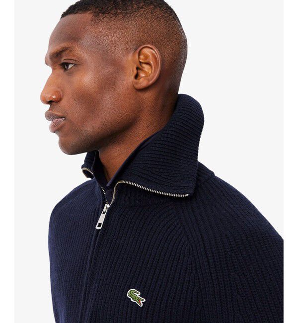LACOSTE「ミドルゲージハイネックジップウールセーター / ドライバーズニット」|ニット・セーター|