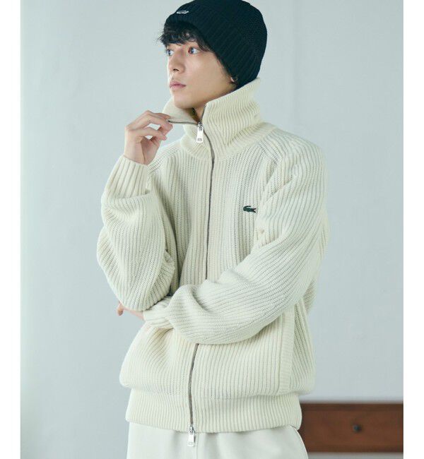LACOSTE「ミドルゲージハイネックジップウールセーター / ドライバーズニット」|ニット・セーター|