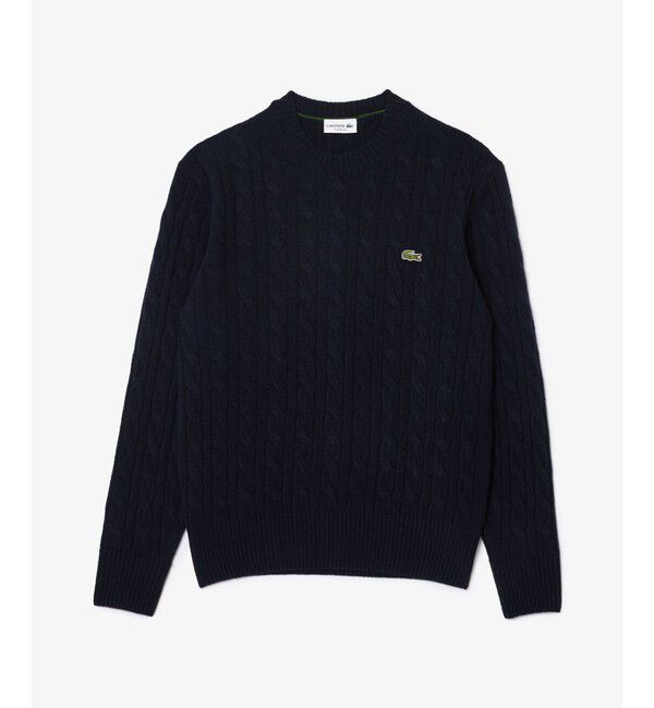 LACOSTE「ミドルゲージ ウールケーブルニット」|ニット・セーター|
