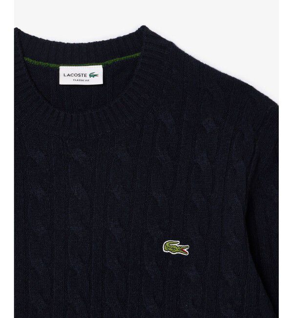 LACOSTE「ミドルゲージ ウールケーブルニット」|ニット・セーター|
