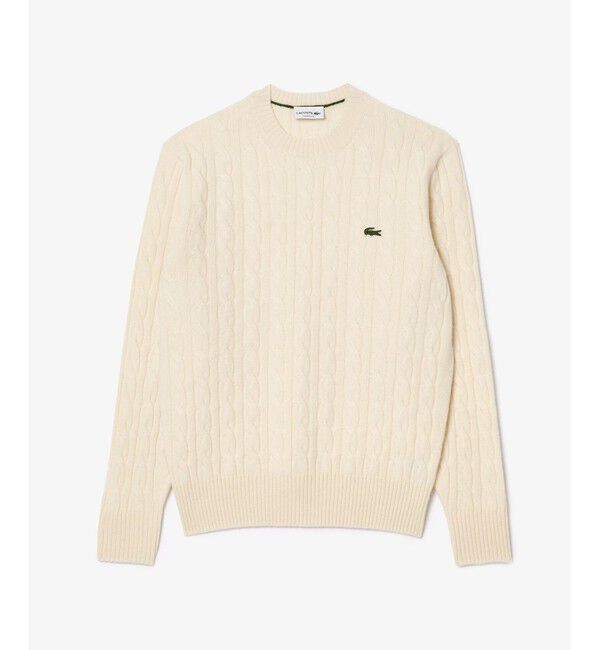 LACOSTE「ミドルゲージ ウールケーブルニット」|ニット・セーター|