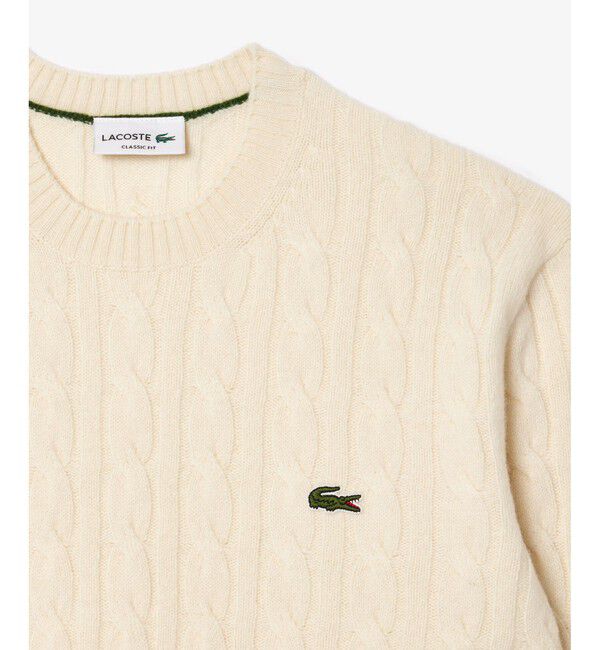 LACOSTE「ミドルゲージ ウールケーブルニット」|ニット・セーター|