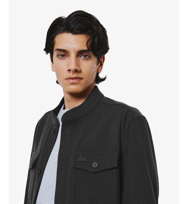 LACOSTE「ウールブレンドメルトン スタンドカラーシャツブルゾン」|シャツ・ブラウス|