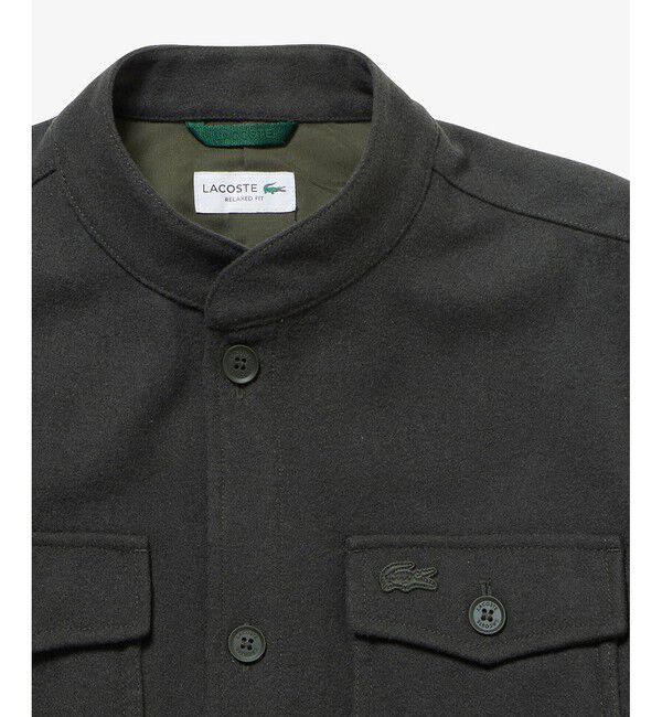 LACOSTE「ウールブレンドメルトン スタンドカラーシャツブルゾン」|シャツ・ブラウス|