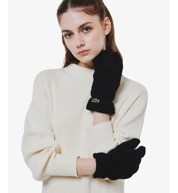 LACOSTE「リサイクル紡毛パイルグローブ」|手袋|