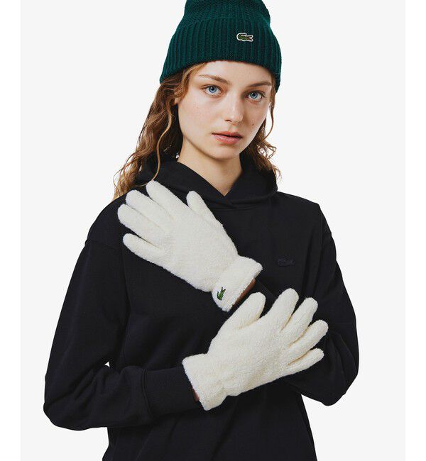LACOSTE「リサイクル紡毛パイルグローブ」|手袋|