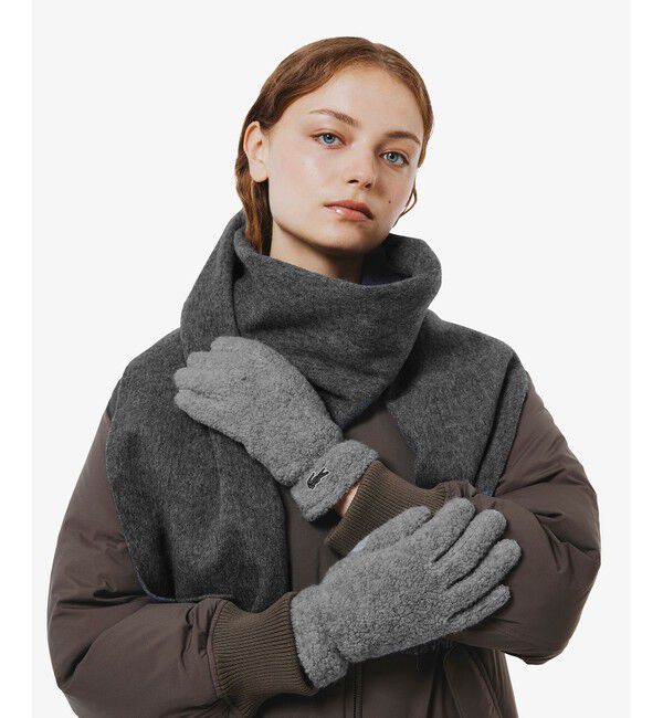 LACOSTE「リサイクル紡毛パイルグローブ」|手袋|