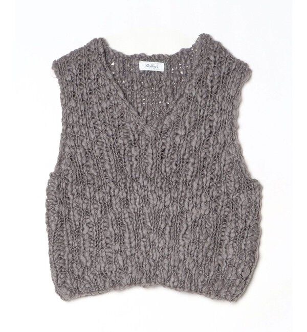 NOLLEY'S「Vネックニットベスト」|ニット・セーター|チャコールグレー