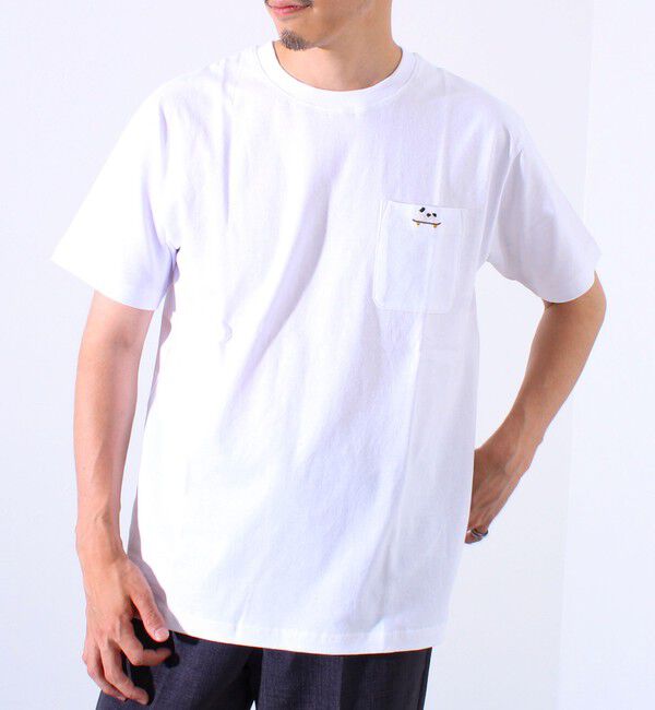 GLOSTER「【GLOSTER/グロスター】オープンエンド天竺フレブルポケT クルーネックTシャツ」|Tシャツ・カットソー|オフホワイト