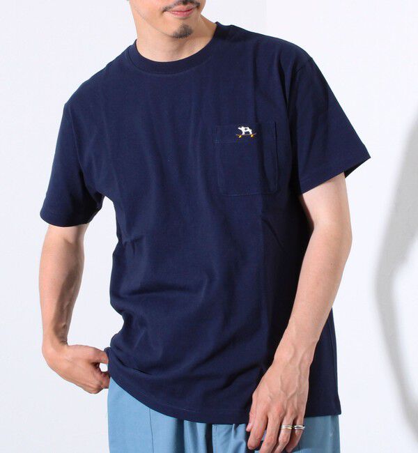 GLOSTER「【GLOSTER/グロスター】オープンエンド天竺フレブルポケT クルーネックTシャツ」|Tシャツ・カットソー|