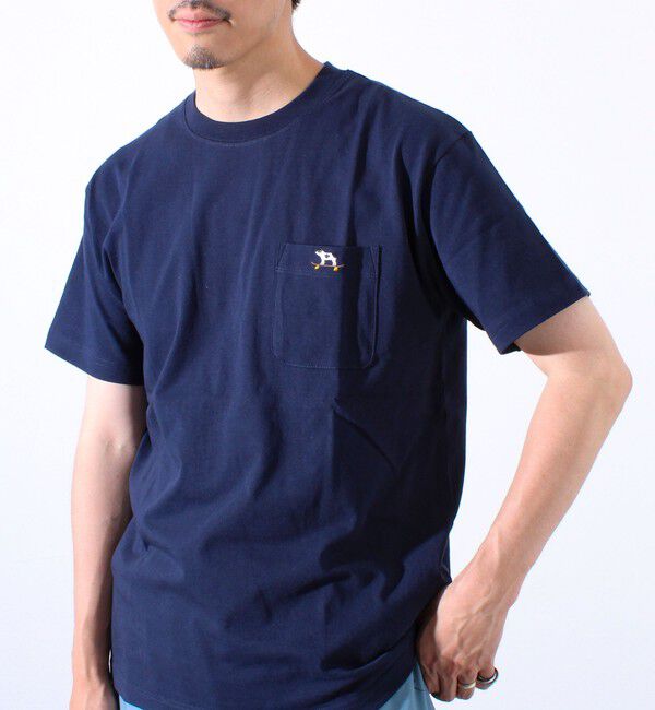 GLOSTER「【GLOSTER/グロスター】オープンエンド天竺フレブルポケT クルーネックTシャツ」|Tシャツ・カットソー|