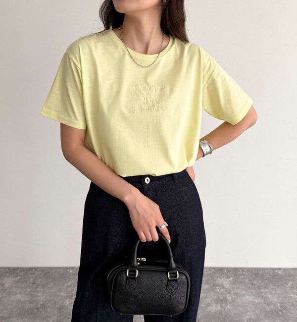 fredy emue「パールロゴシルケット半袖Tシャツ」|Tシャツ・カットソー|イエロー