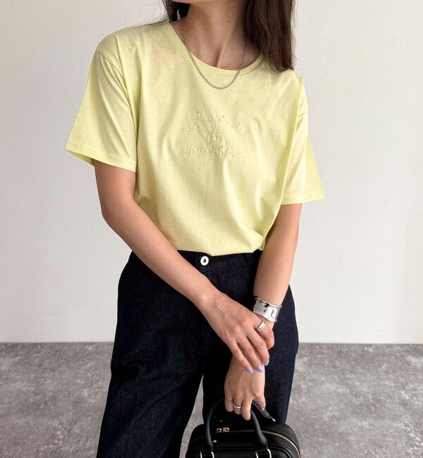 fredy emue「パールロゴシルケット半袖Tシャツ」|Tシャツ・カットソー|