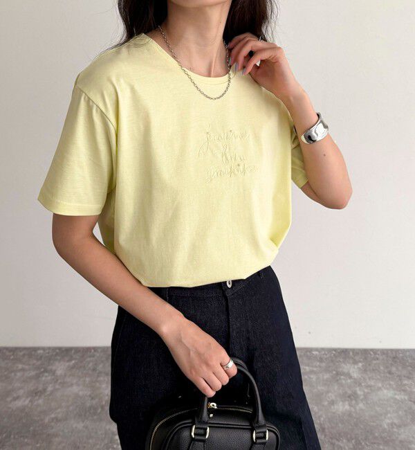 fredy emue「パールロゴシルケット半袖Tシャツ」|Tシャツ・カットソー|