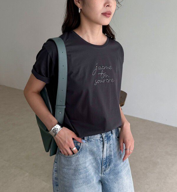 fredy emue「パールロゴシルケット半袖Tシャツ」|Tシャツ・カットソー|