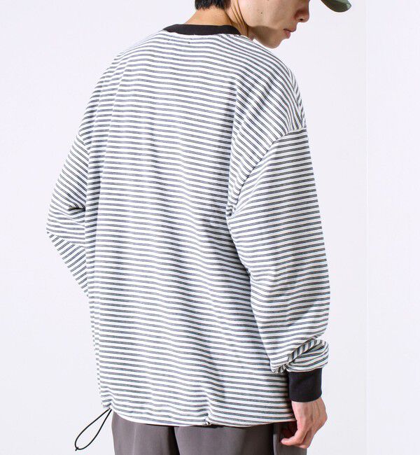 GLOSTER「【配色リブが映える主役ボーダー】Helloボーダー ロングスリーブTシャツ」|Tシャツ・カットソー|