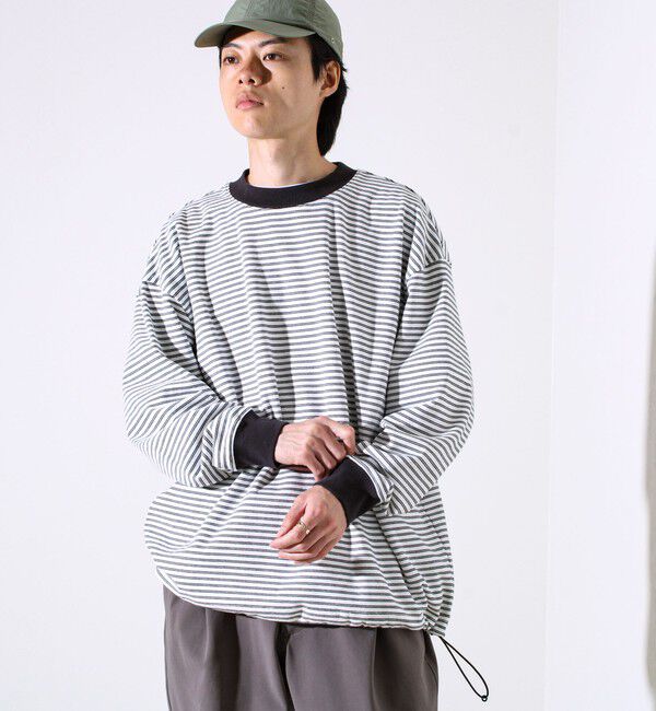 GLOSTER「【配色リブが映える主役ボーダー】Helloボーダー ロングスリーブTシャツ」|Tシャツ・カットソー|