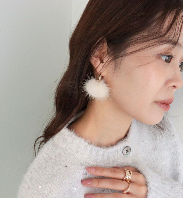 fredy emue「ミンクファーカスタムフープピアス」|ピアス|