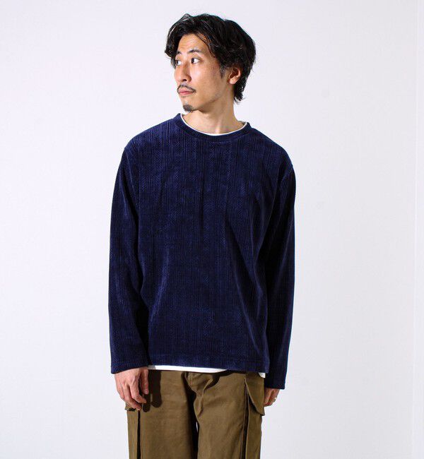 GLOSTER「【上品な光沢感】シェニールフェイクレイヤードカットソー」|Tシャツ・カットソー|