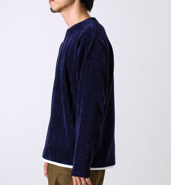 GLOSTER「【上品な光沢感】シェニールフェイクレイヤードカットソー」|Tシャツ・カットソー|