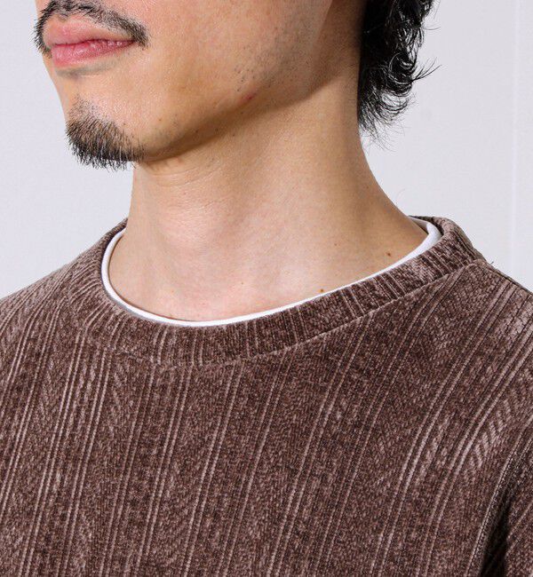 GLOSTER「【上品な光沢感】シェニールフェイクレイヤードカットソー」|Tシャツ・カットソー|