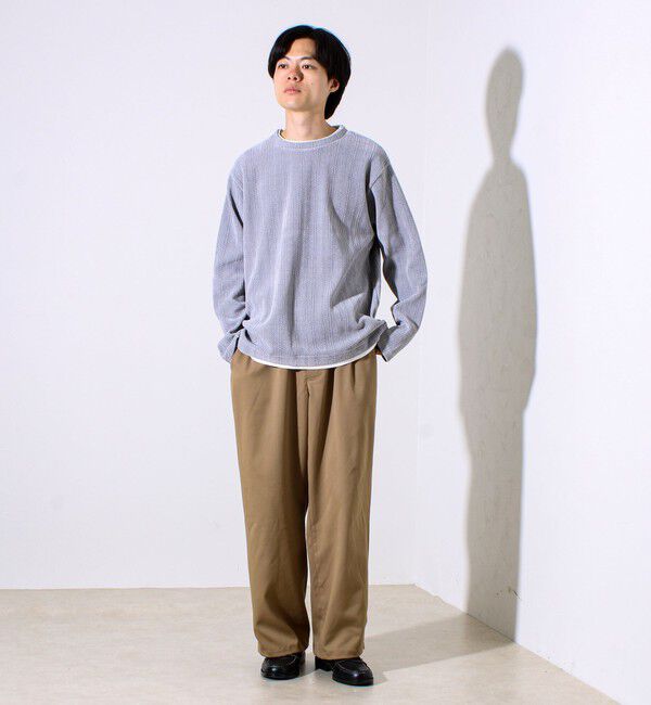 GLOSTER「【上品な光沢感】シェニールフェイクレイヤードカットソー」|Tシャツ・カットソー|