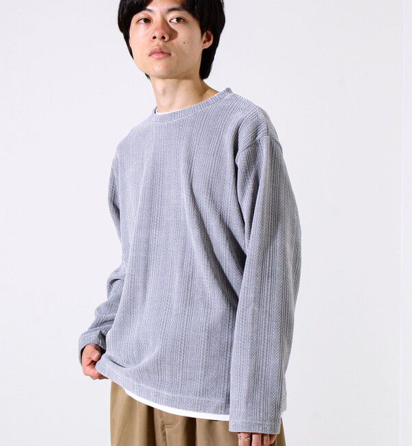 GLOSTER「【上品な光沢感】シェニールフェイクレイヤードカットソー」|Tシャツ・カットソー|