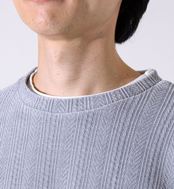 GLOSTER「【上品な光沢感】シェニールフェイクレイヤードカットソー」|Tシャツ・カットソー|