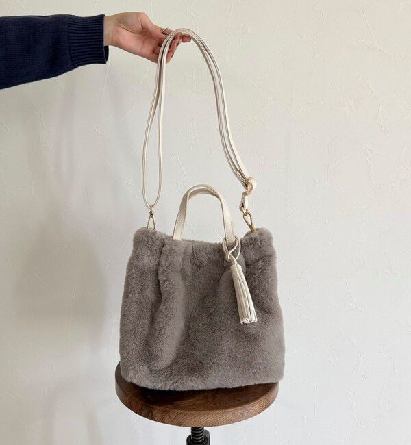 fredy emue「タッセル付エコファー2WAYトートバッグ」|ショルダー・メッセンジャー|