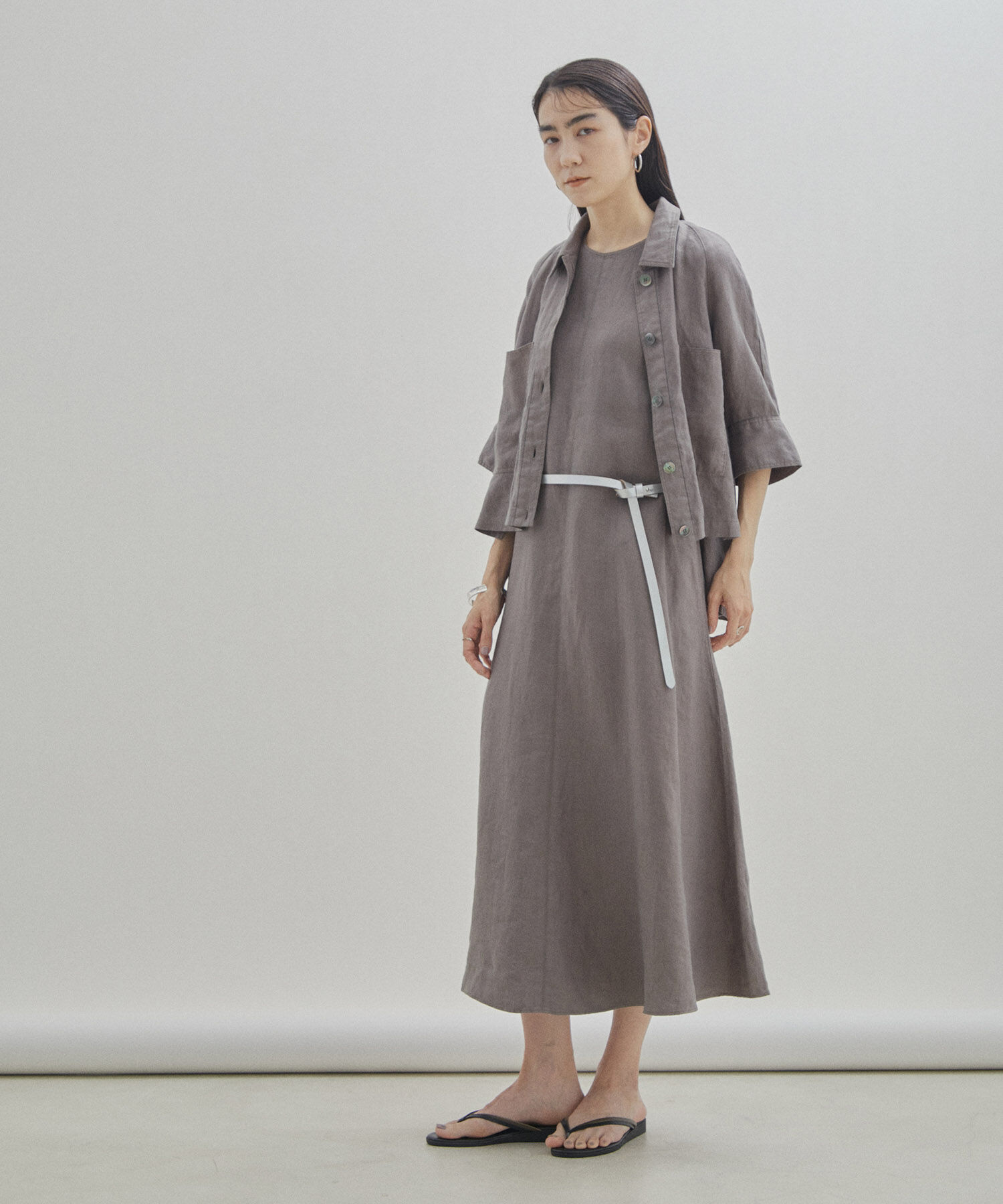 SALON adam et rope'「【サスティナブル】スリムレザーベルト」|ベルト|