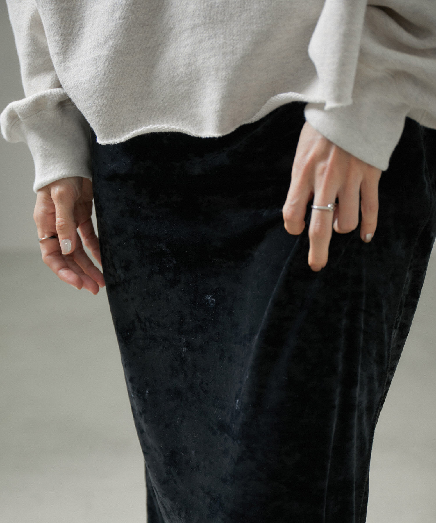 SALON adam et rope'「クラッシュベロアタイトスカート【セットアップ対応・洗える】」|スカート|