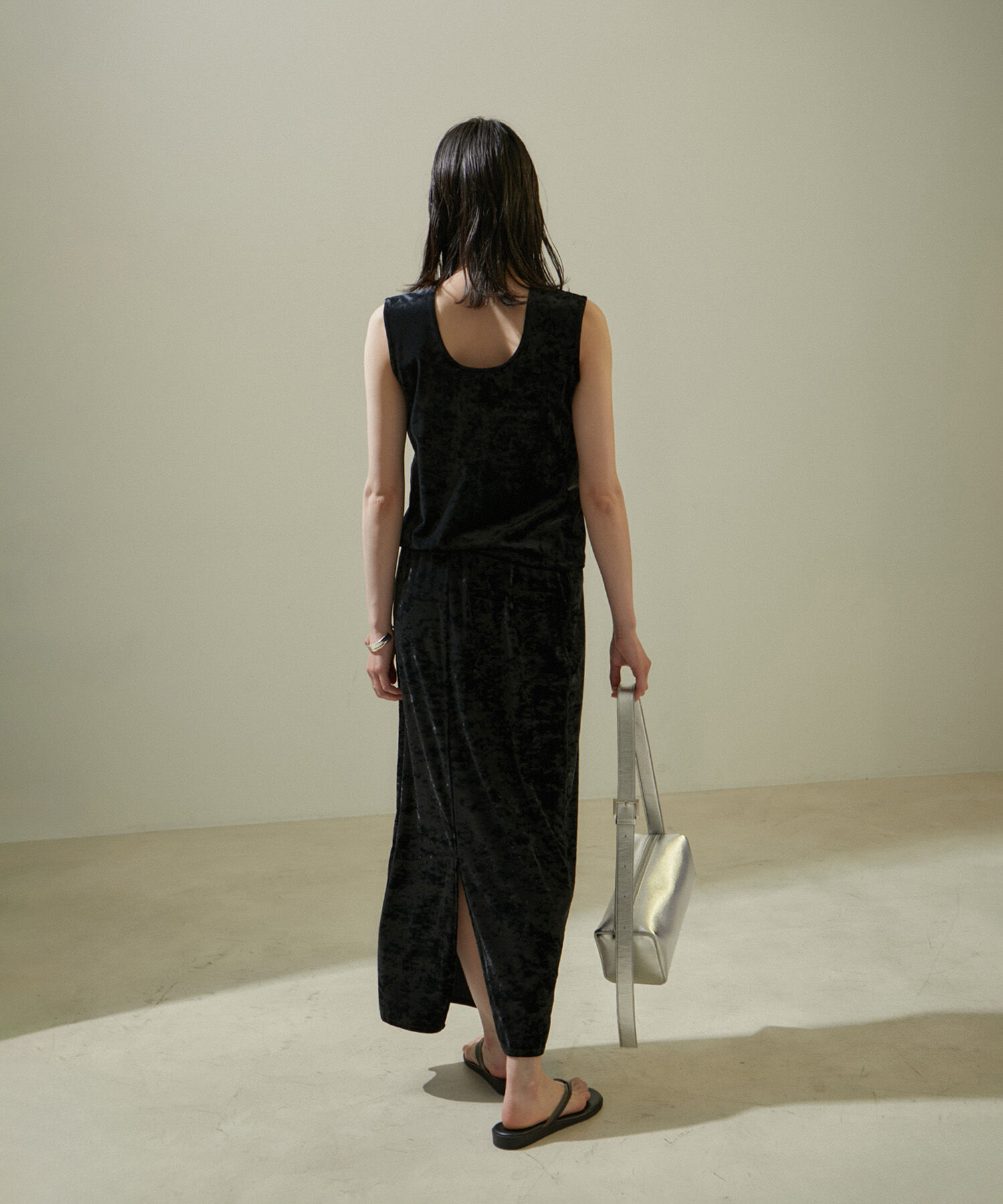 SALON adam et rope'「クラッシュベロアタイトスカート【セットアップ対応・洗える】」|スカート|