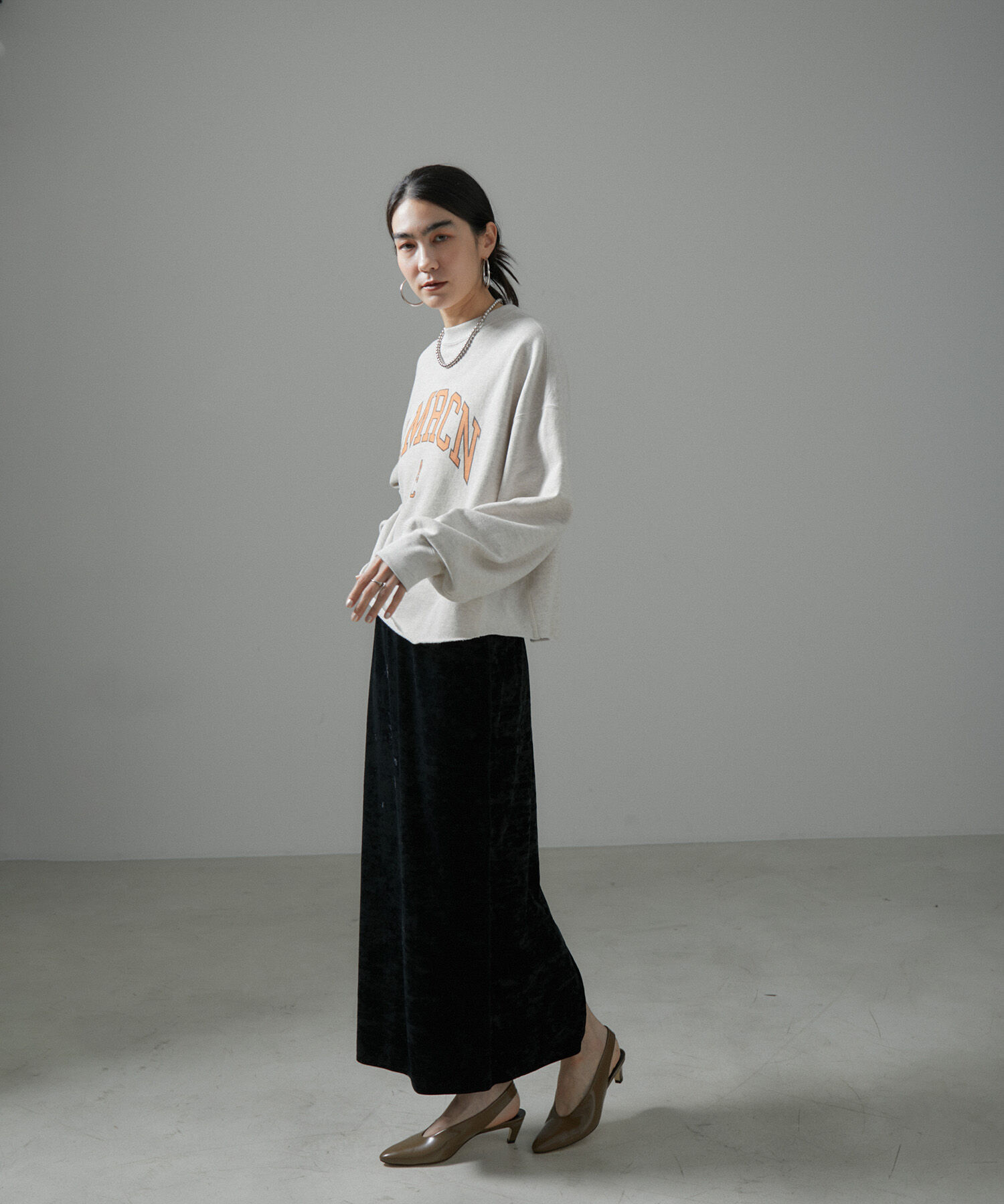 SALON adam et rope'「クラッシュベロアタイトスカート【セットアップ対応・洗える】」|スカート|