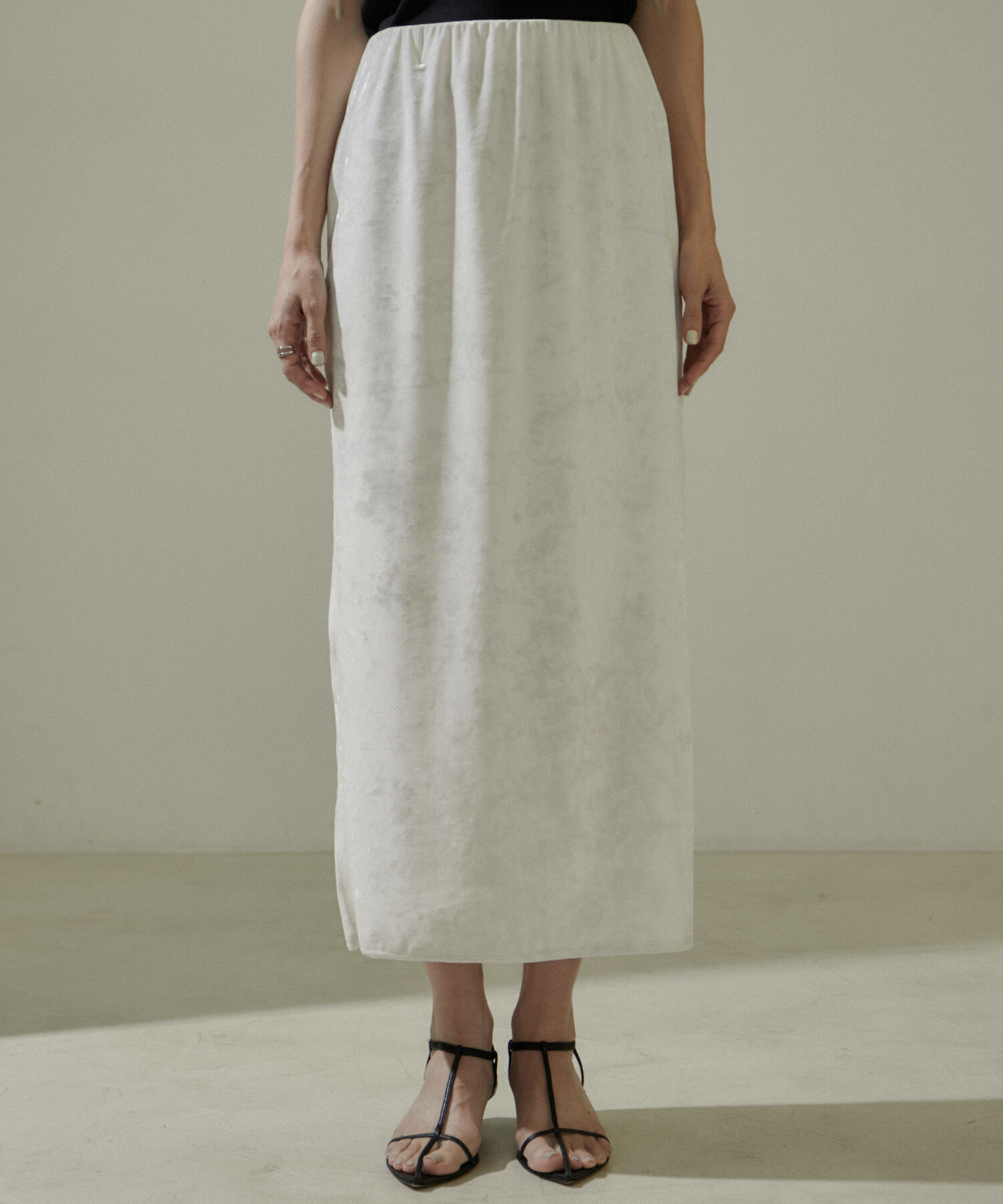 SALON adam et rope'「クラッシュベロアタイトスカート【セットアップ対応・洗える】」|スカート|