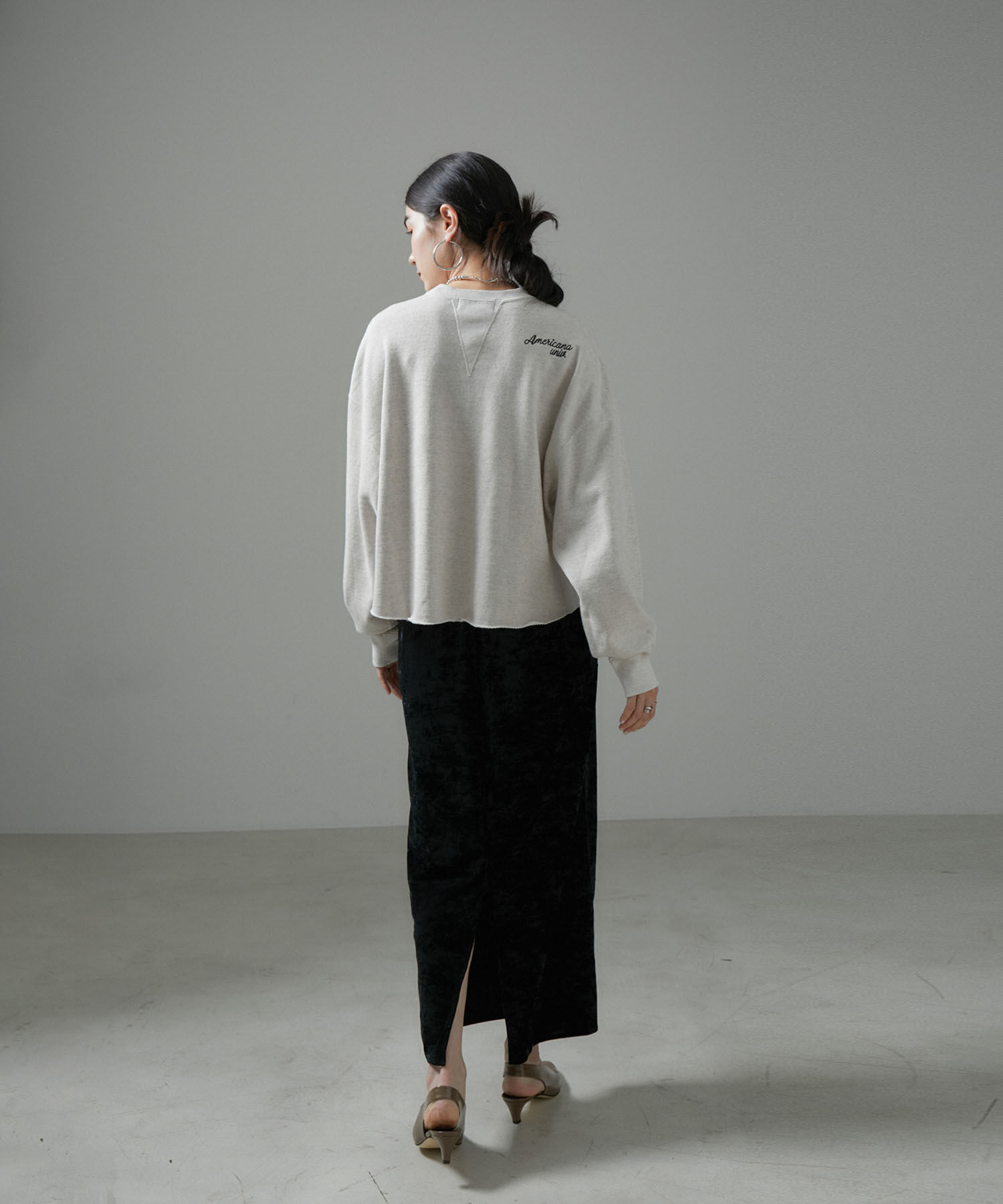 SALON adam et rope'「クラッシュベロアタイトスカート【セットアップ対応・洗える】」|スカート|