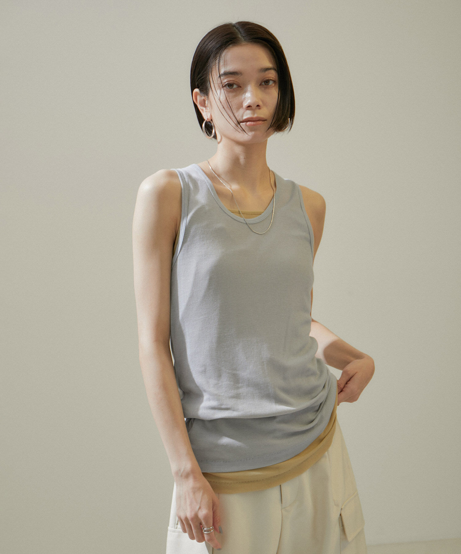 SALON adam et rope'「nu=layerスクープネックタンクトップ」|タンクトップ|