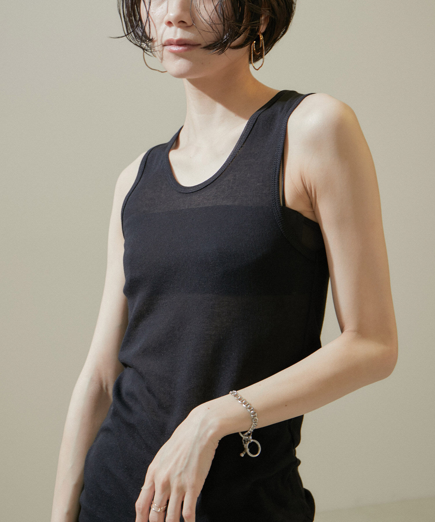 SALON adam et rope'「nu=layerスクープネックタンクトップ」|タンクトップ|