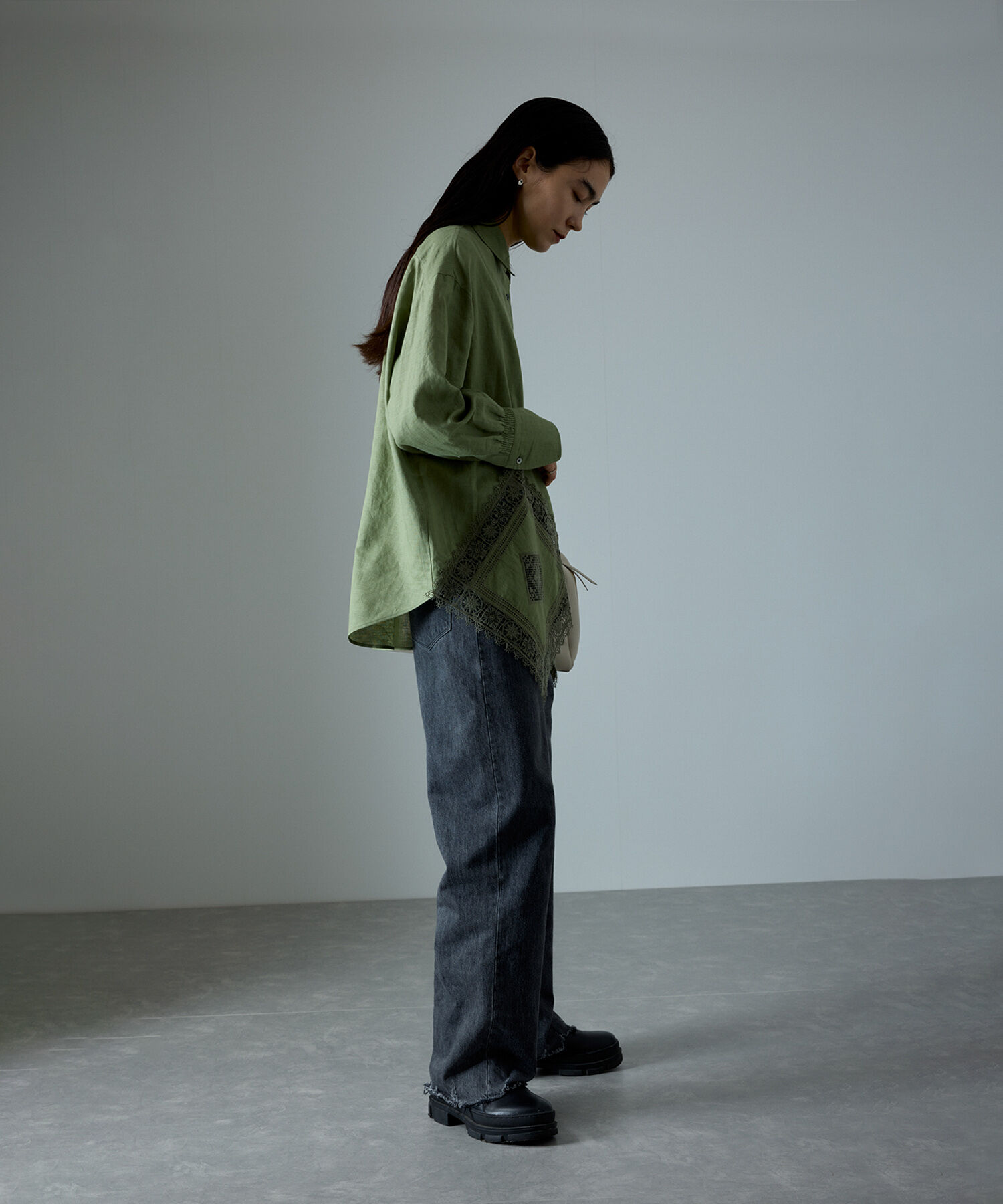 SALON adam et rope'「ヘムクロスレースシャツ」|シャツ・ブラウス|