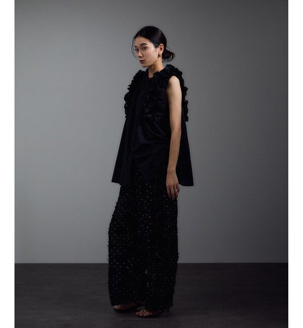 SALON adam et rope'「【crinkle crinkle crinkle】別注3D刺繍サイドフリルドットパンツ」|チノ|