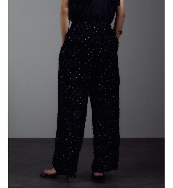 SALON adam et rope'「【crinkle crinkle crinkle】別注3D刺繍サイドフリルドットパンツ」|チノ|