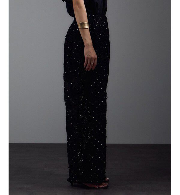 SALON adam et rope'「【crinkle crinkle crinkle】別注3D刺繍サイドフリルドットパンツ」|チノ|