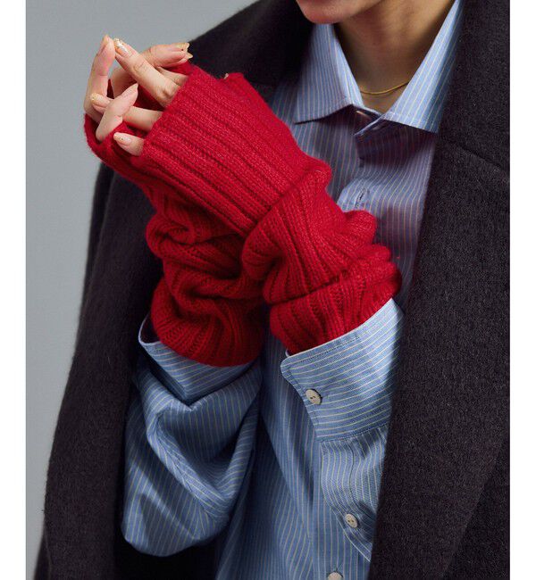 SALON adam et rope'「【William Brunton】3 ply 2&times;1 リブ ロングリストウォーマー」|手袋|