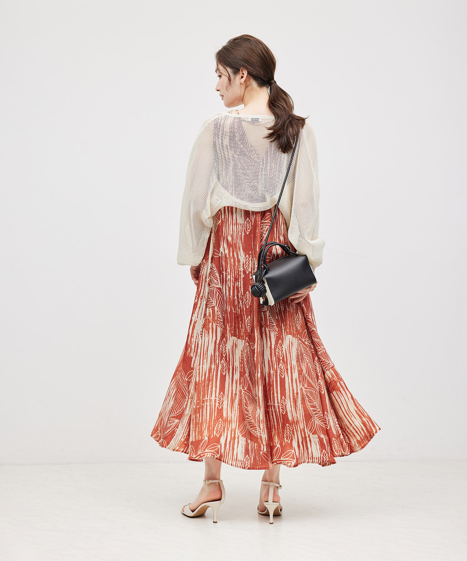 ROPE「ペーパーヤーンメッシュカーディガン/ショート丈メッシュボレロ」|カーディガン|